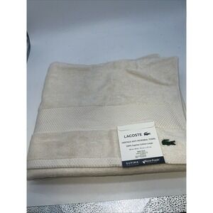 LACOSTE Light Beige Anti-Microbial Supima‎ Cotton Bath Towel 30 x 54 inches